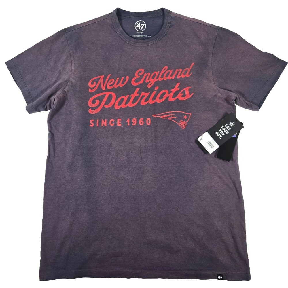 47 Brand New England Patriots T-Shirt Dusted Midnight Men's Medium New